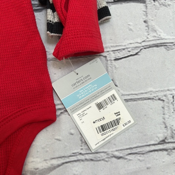 Carters Baby 3piece set of thermal long sleeve onesies Size 6 months NWT - Picture 5 of 5